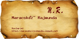 Maracskó Rajmunda névjegykártya